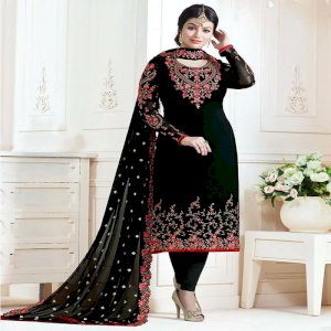 Stylish Embroidered Georgette Bollywood Salwar Suit
