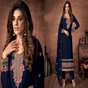 Neavy blue New Indian Georgette Shalwar Kameez