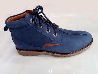 100% Leather High Top Boots Flat For Men
