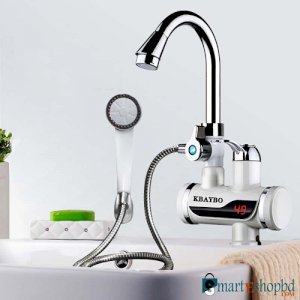 Hot water tap with shower