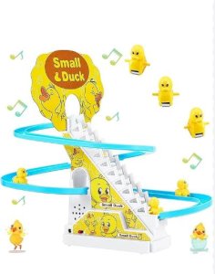Duck Slide Toy Set, Funny Automatic Stair-Climbing Ducklings Cartoon Race 