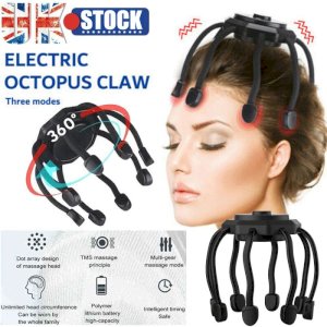  Electric Head Octopus Scalp Massager Therapy Device -Rechargeable